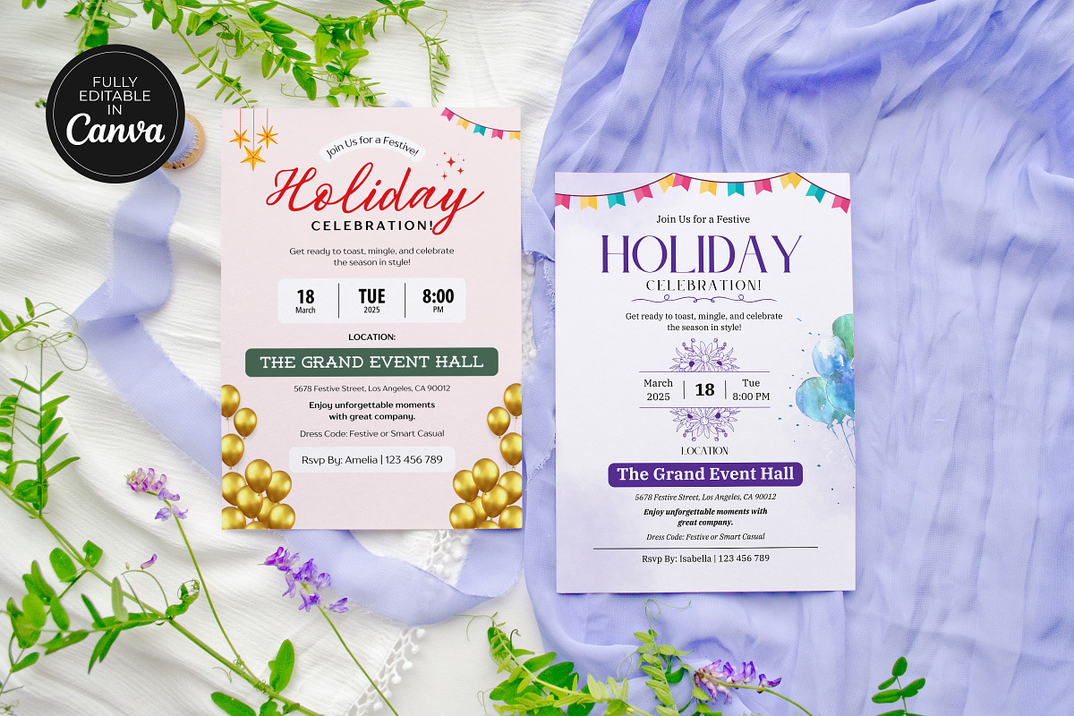 Holiday Party Invitation Canva Temp, an Invitation Template by Snapybiz (Photo 7 of 10)