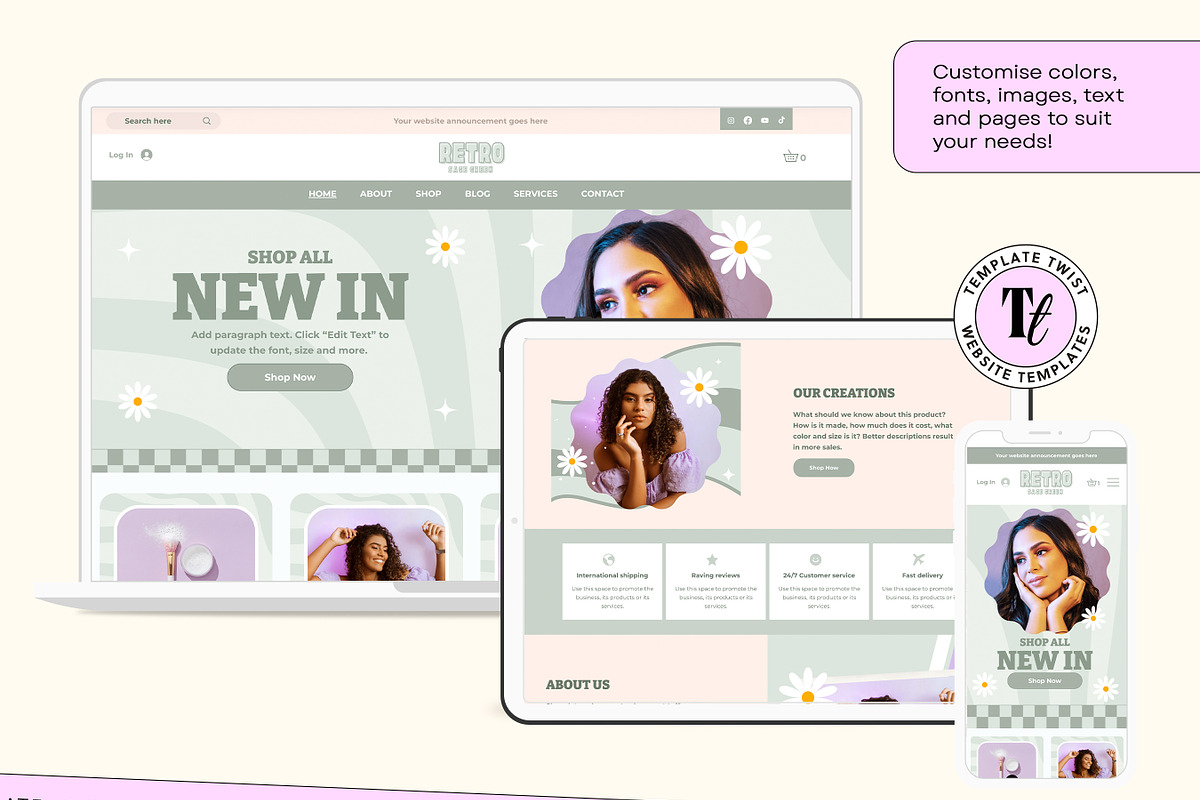 Sage Green Wix Website Template, a Wix Template by Template Twist Shop (Photo 6 of 9)