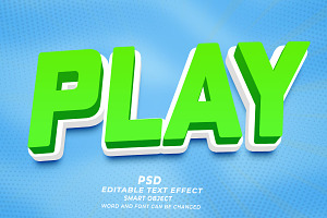 PSD Playing 3d Editable Text Effect