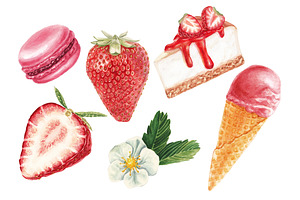 Watercolor strawberry delicious 