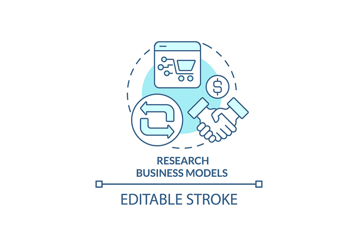 Research business models icon, a Templates & Theme by IMG Visuals