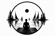 Mindful Lake Meditation Set, an Illustration by Designs_River (Thumbnail 9 of 9)