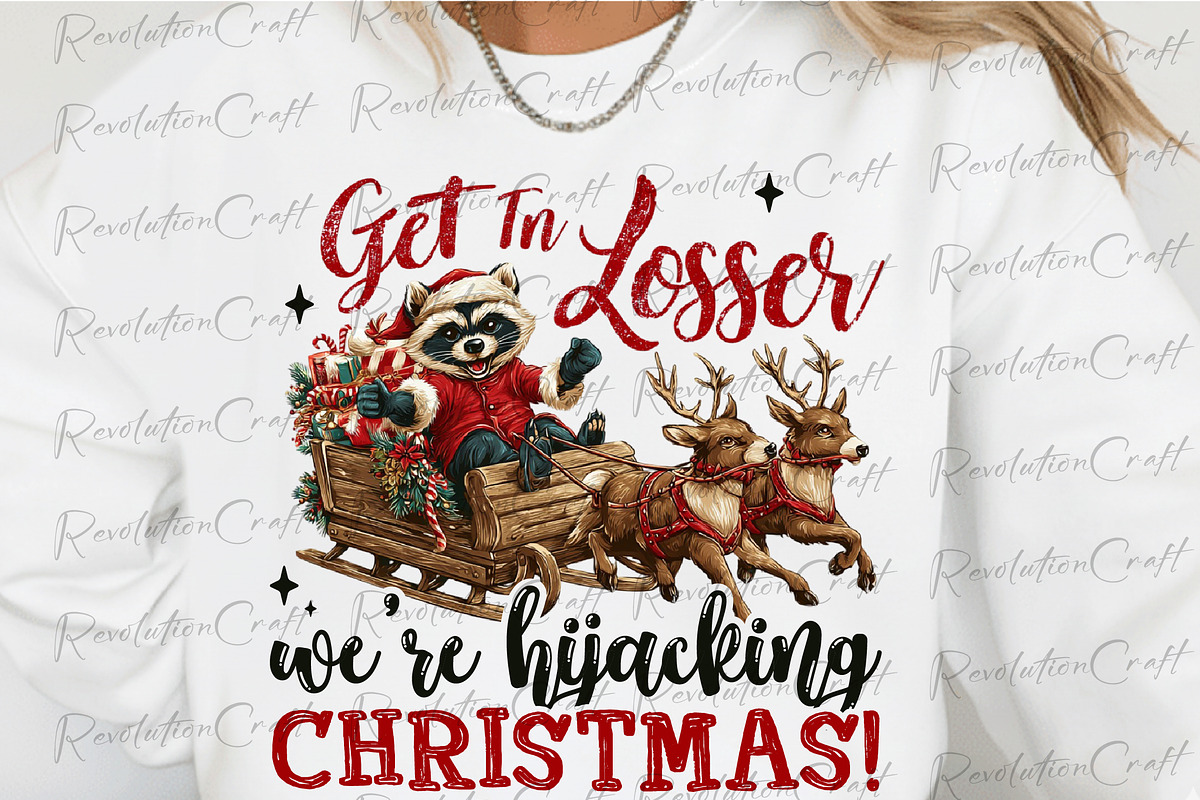Funny Raccoon Christmas PNG, an Illustration by OK Design (Photo 1 of 4)