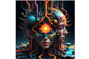 Human Head with a Fractal Realms, a Person Illustration by Sharon Schwalbe (Thumbnail 2 of 3)
