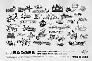 Y2K 240 Shapes Badges Graphic Styles