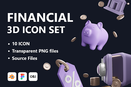 Financial 3D Icon Packs