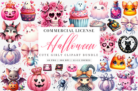 Cute Girly Halloween PNG, an Illustration by SinaCreation