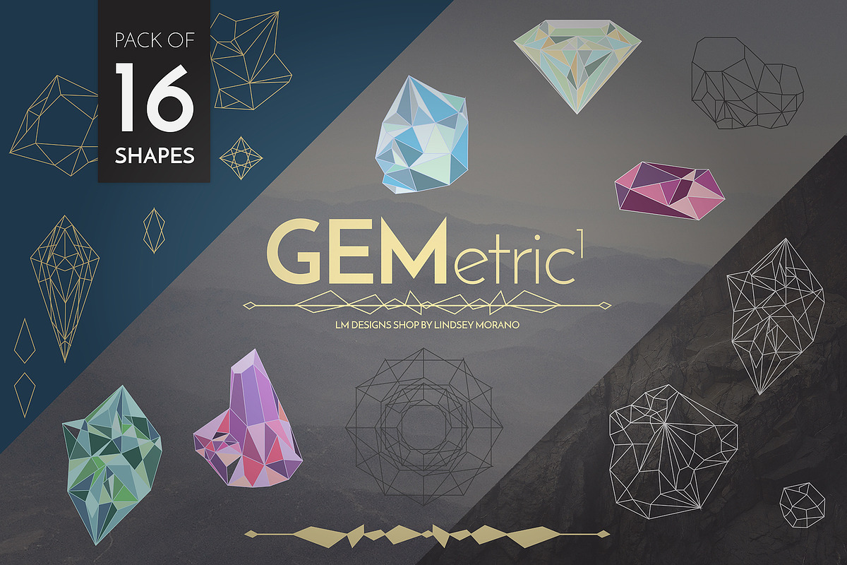 GEMetric 1 Shape Pack, an Object Graphic by Onyx Templates (Photo 1 of 5)