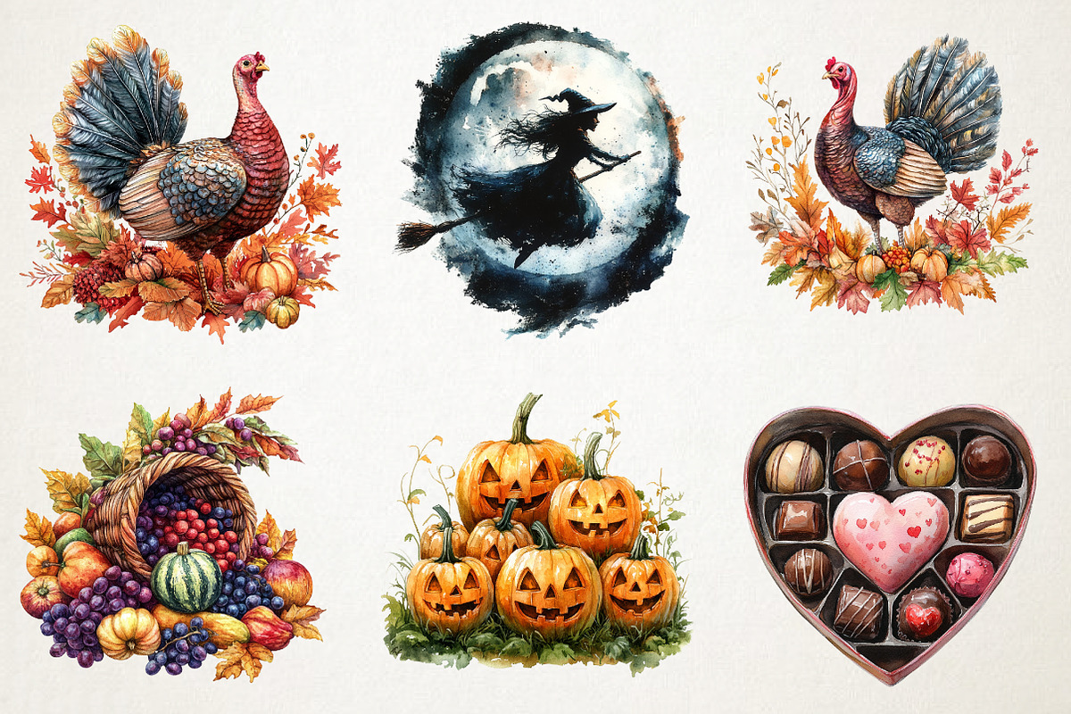Holiday Season Clipart Collection, an Illustration by RobertsArt (Photo 4 of 7)