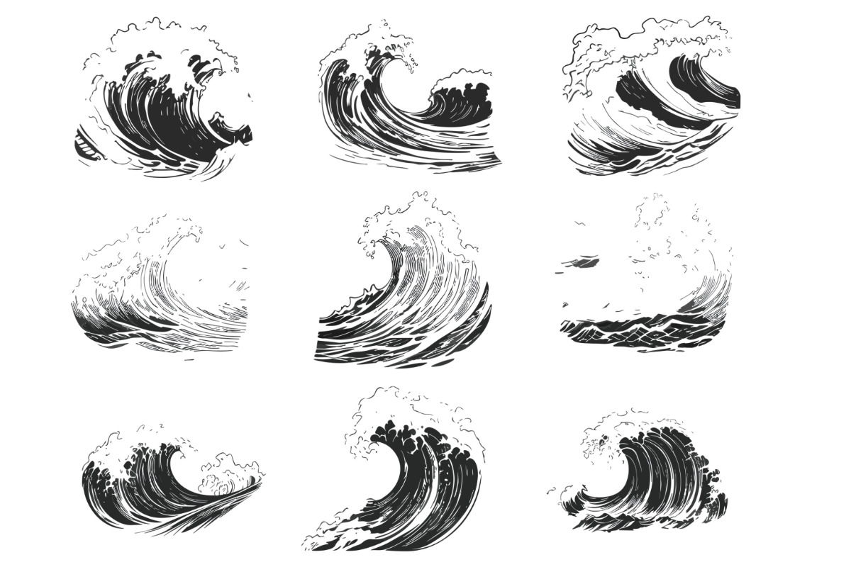 Ocean Sea Waves Set 1 Procreate, a Brush Add-On by Disasterology Ink (Photo 8 of 10)