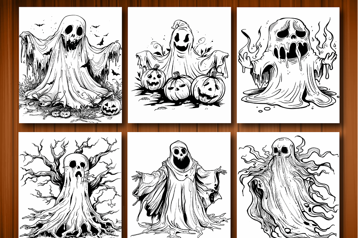 170 Halloween Ghost Coloring Pages