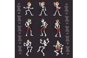 Creepy Skeletons Characters Set