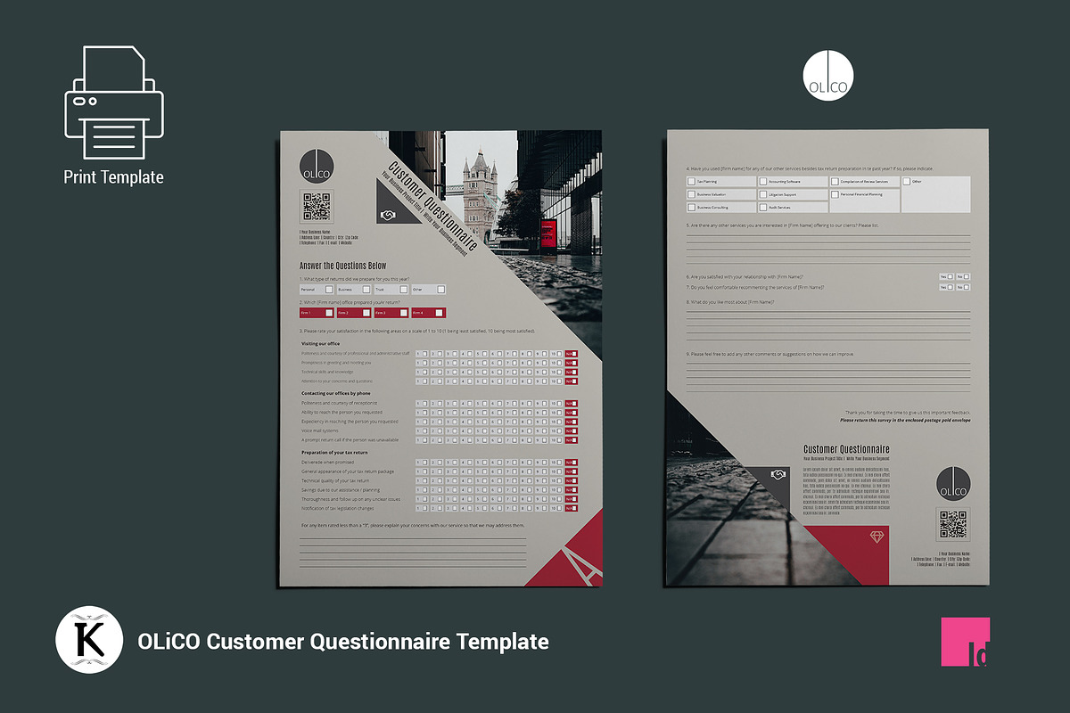 OLiCO Customer Questionnaire, a Stationery Template by Keboto