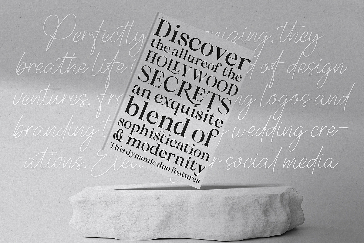 Hollywood Secrets | Font Duo, a Script Font by Krismagraph (Photo 7 of 15)