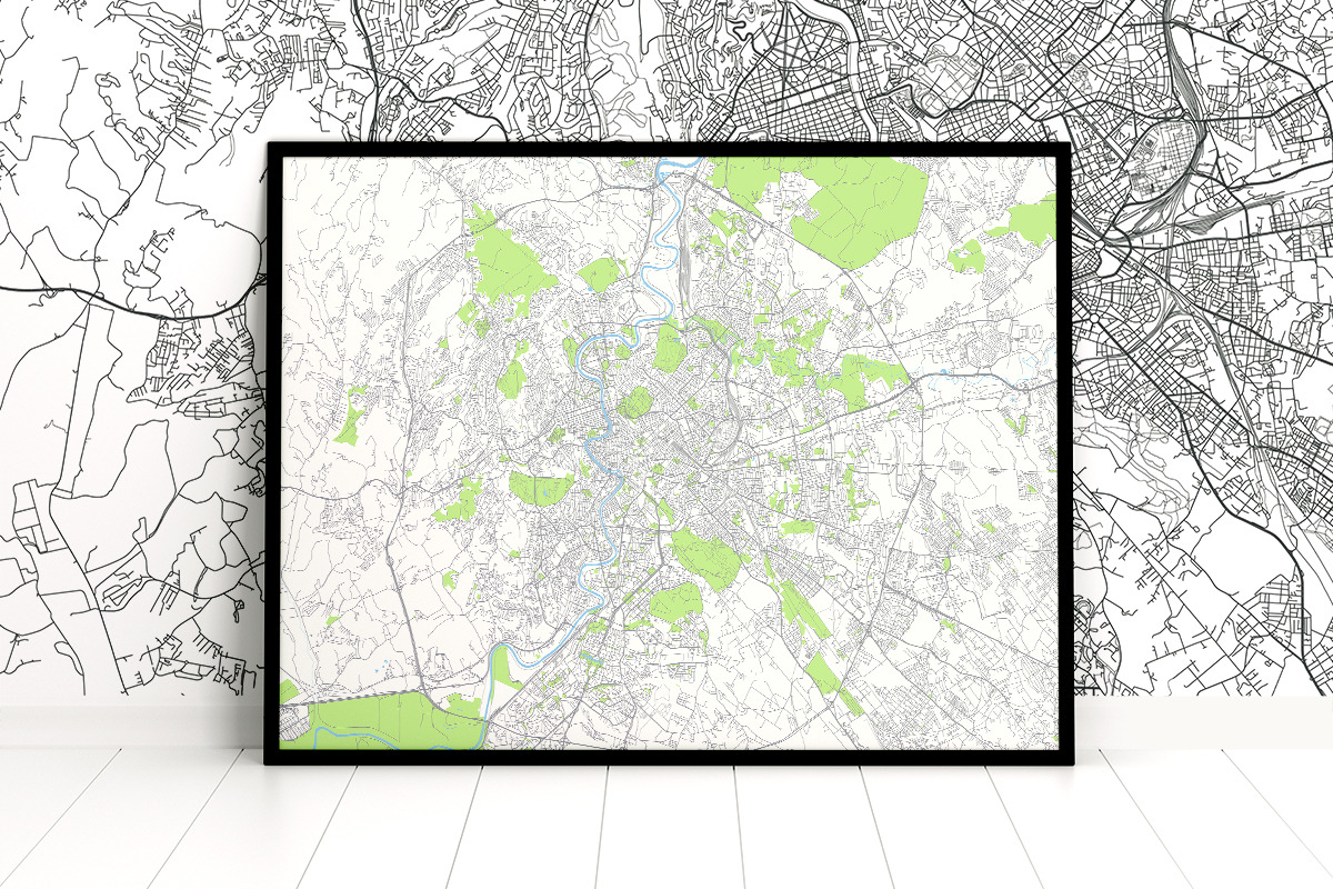 Large city map | Vector Poster set2, a Transportation Illustration by ...