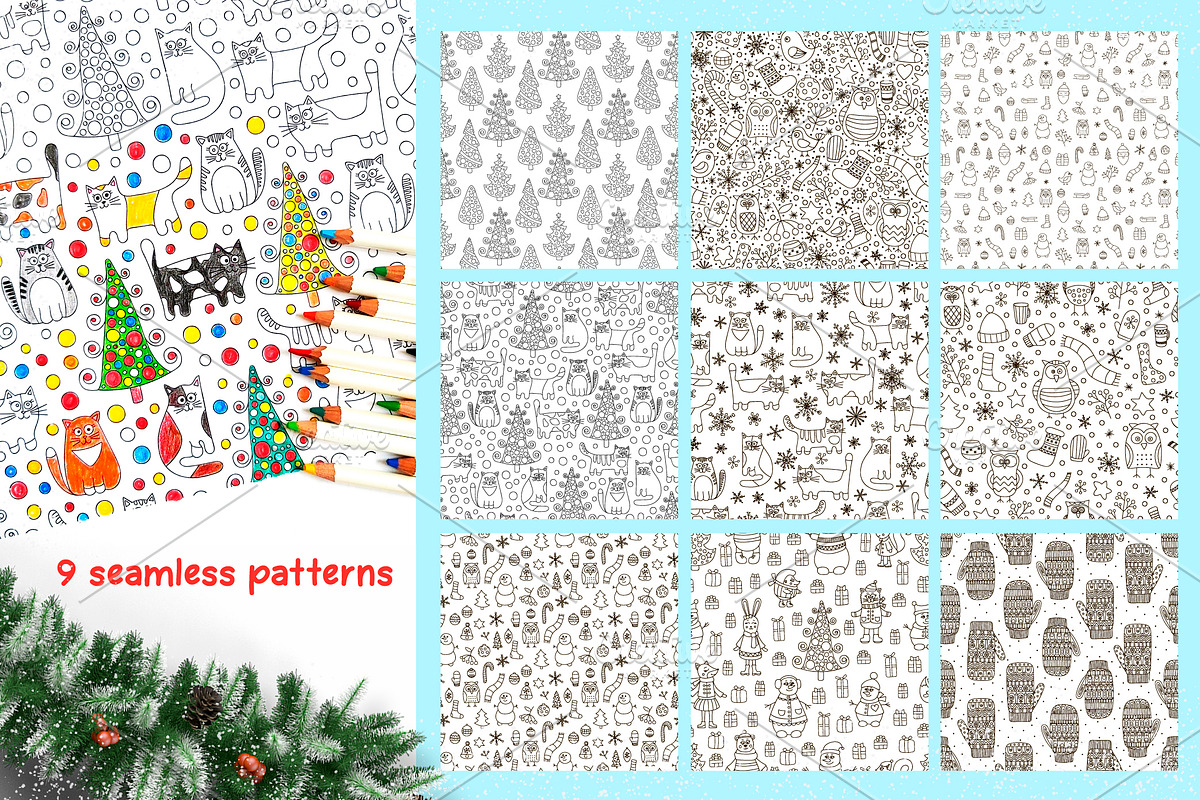 Christmas coloring pages., an Object Graphic by Fairy dreams (Photo 4 of 5)