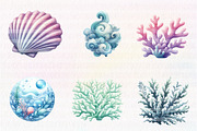 Cute mermaid watercolor clipart, an Illustration by CreationArt (Thumbnail 7 of 7)