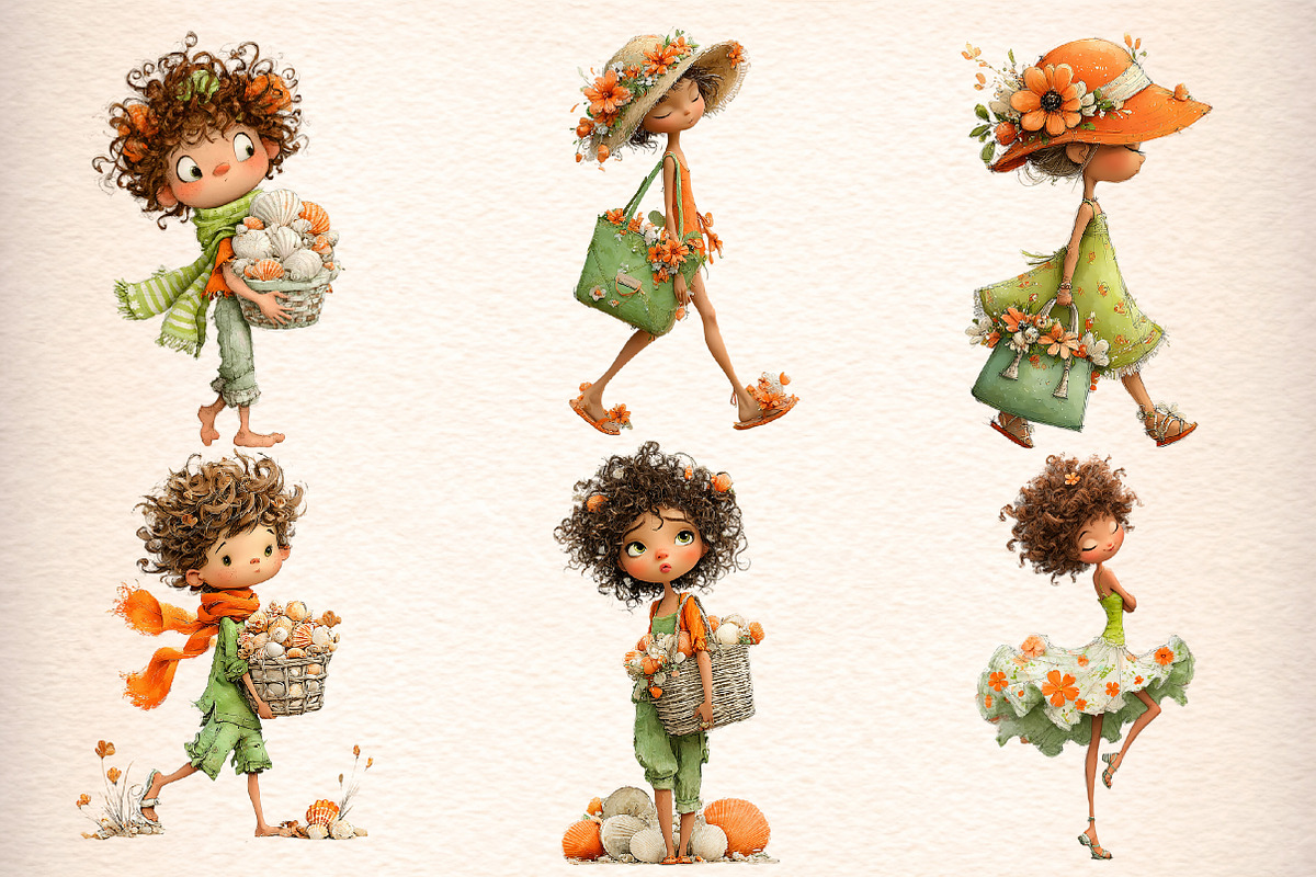 Funny Summer Beach Kids Clipart, an Illustration by Digital Artistic99 (Photo 3 of 11)