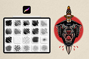 Traditional Tattoo Procreate Brushes, a Brush Add-On by Designbuys (Thumbnail 6 of 6)