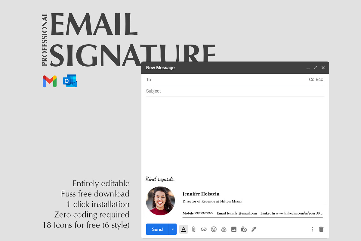 Email Signature Newsletter Template, a Social Media Template by Career Canvas (Photo 3 of 4)