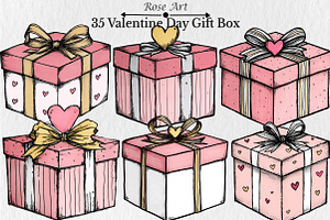 Valentine Day Gift Box Clipart, a Seasonal Illustration by Rose Art