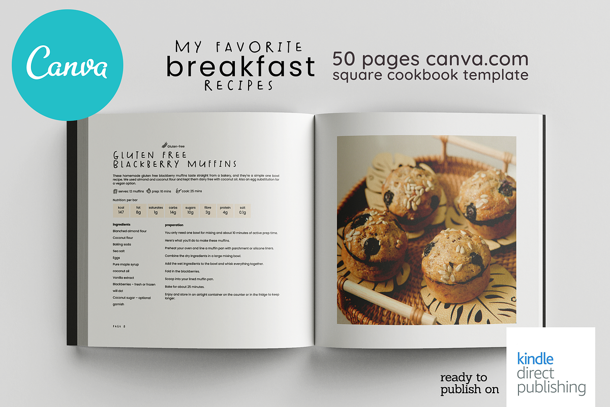 Canva Breakfast Cookbook Template, a Magazine Template by DeLaGranSiete (Photo 5 of 10)