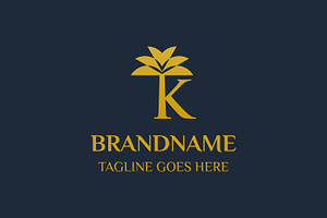 Letter K Palm Tree Luxury Logo, a Branding & Logo Template by Pray Art Design Studio