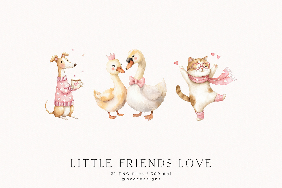Little Friends Love, an Animal Illustration by PeDe Designs (Photo 7 of 11)