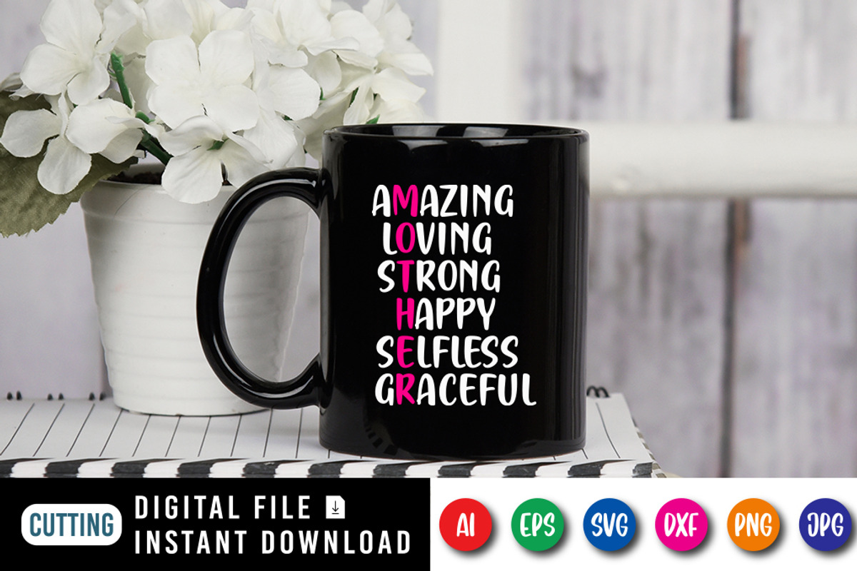 Happy Mother's Day Typography SVG, an Object Graphic by SVGCuteShop (Photo 3 of 3)