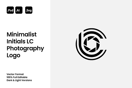 Minimalist Letter LC Photograph Logo, a Branding & Logo Template by Luxury Logos