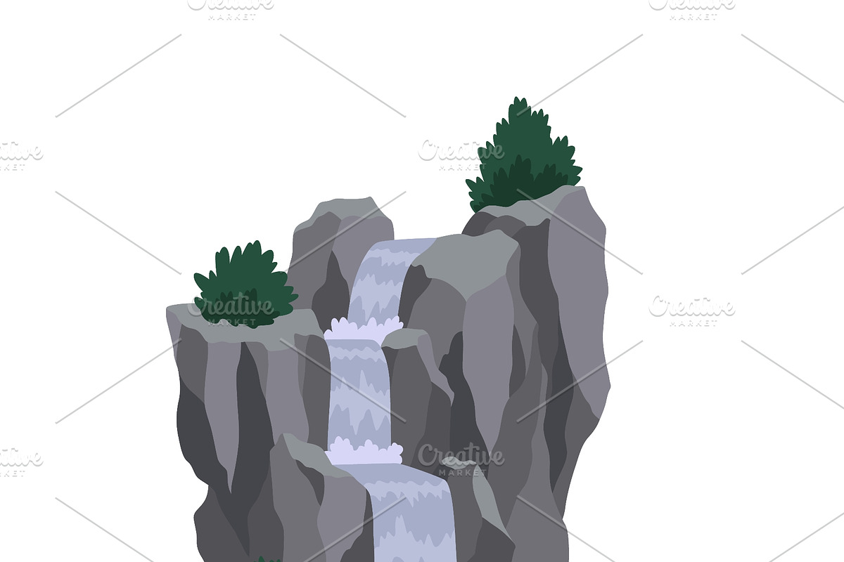 Cartoon river cascade, an Animal Illustration by Things for designers (Photo 3 of 3)
