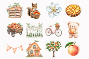 Watercolor Sweet Peach Clipart, a Seasonal Illustration by Design Market (Thumbnail 2 of 4)