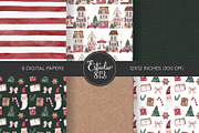 Christmas Village watercolor set, a Decorative Illustration by Estudio 812 (Thumbnail 2 of 10)