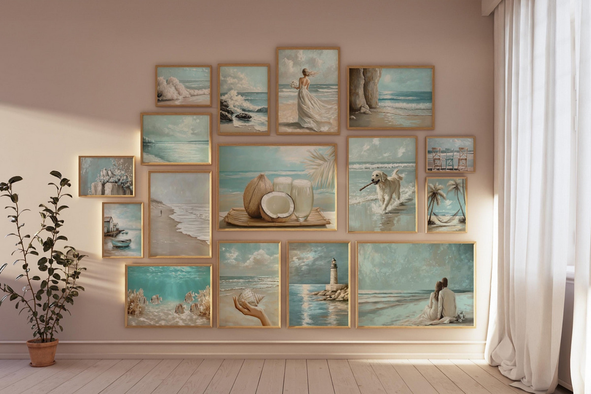 Coastal Beach Wall Art Collection, a Decorative Illustration by PrintablesByFranklyn (Photo 2 of 9)
