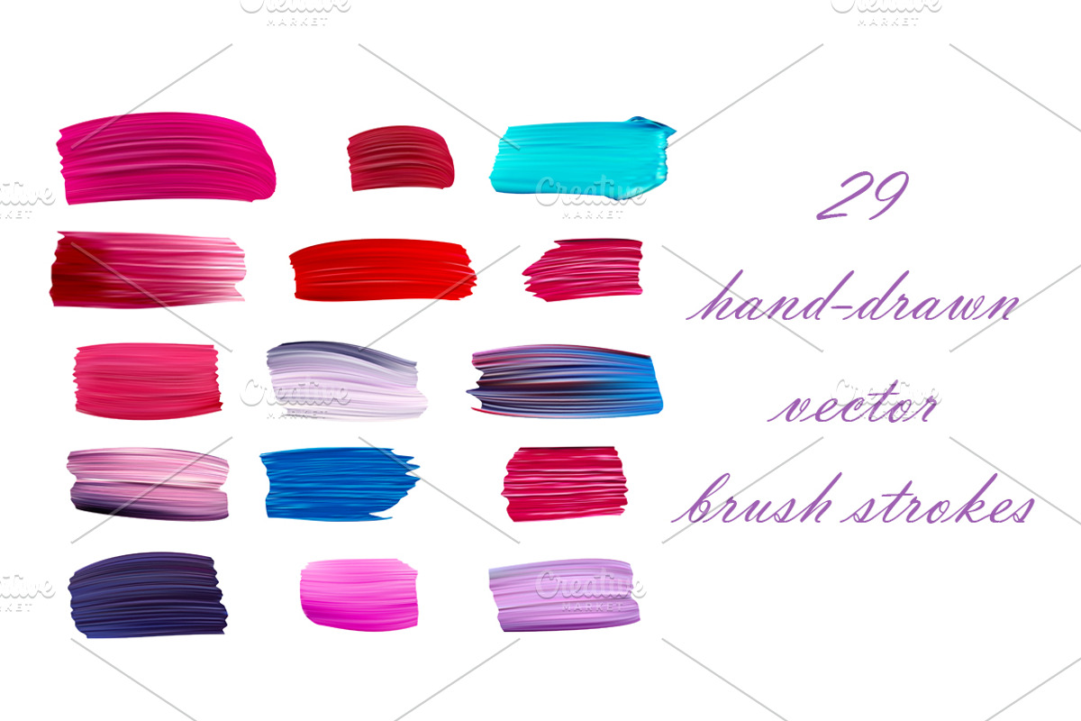 Hand-drawn vector brush strokes.