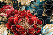 JEWELED BLOSSOMS. Seamless Patterns, a Texture Illustration by RefinedFantasyStudio (Thumbnail 3 of 8)