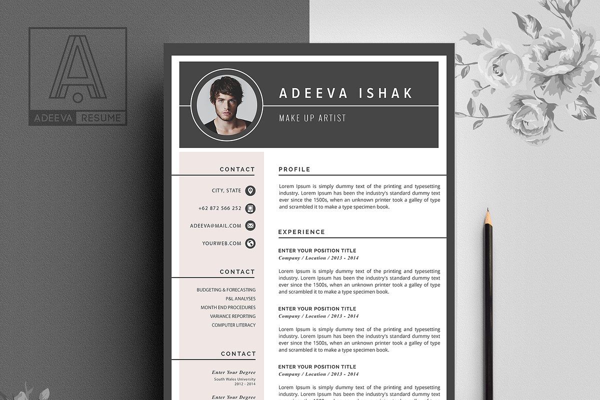 Professional Resume Template Ishak, a Resume Template by AdeevaResume (Photo 2 of 4)