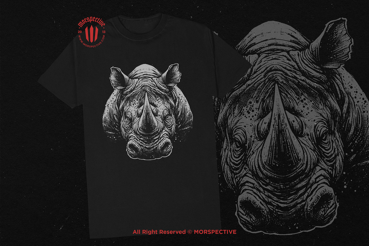 10 Bundle Dark Art Rhino Animal, an Illustration by Morspective (Photo 2 of 7)