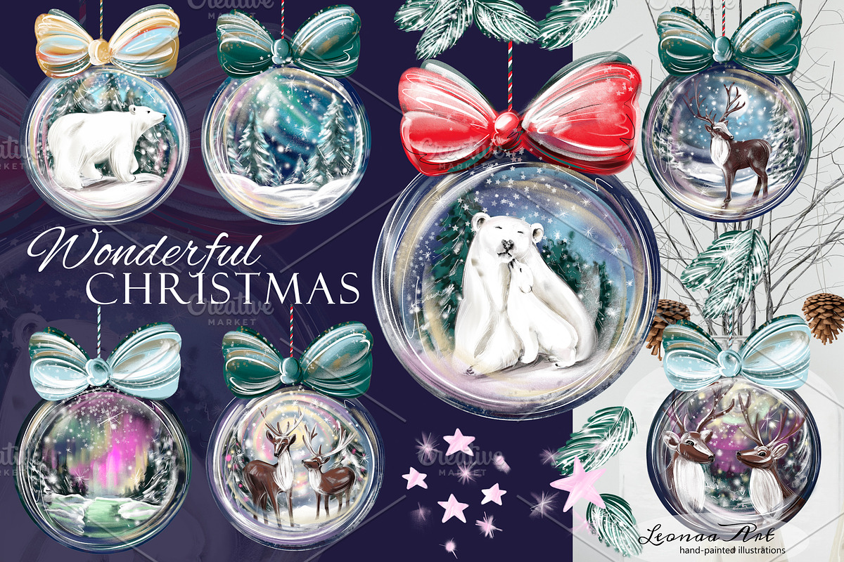 Wonderful Christmas Clipart Set, a Seasonal Illustration by Leonaa art (Photo 1 of 11)