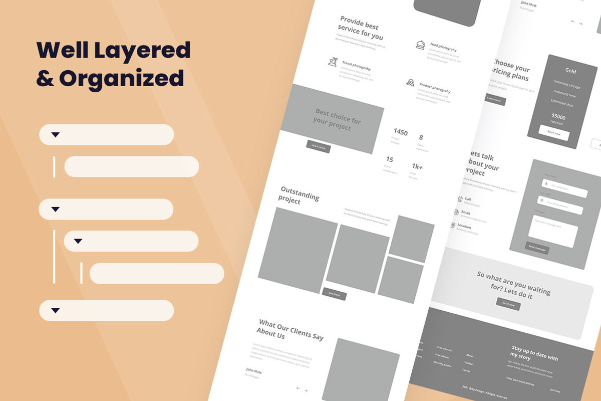 Photographer Wireframe Website, a Wireframe Template by INSPR STD (Photo 3 of 6)