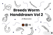 Breeds Worm Hand-Drawn Vol. 2, an Animal Illustration by SLAB! Design (Thumbnail 1 of 3)
