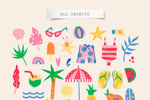 Summer Vibe Clipart Patterns