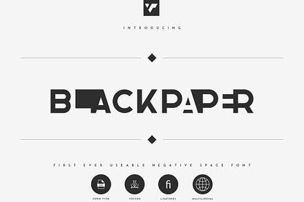 Blackpaper - 1st Negative Space Font, a Sans Serif Font by VP Fonts