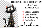Funny Black Cat Christmas Clipart, an Illustration by Daily.Designs (Thumbnail 2 of 5)