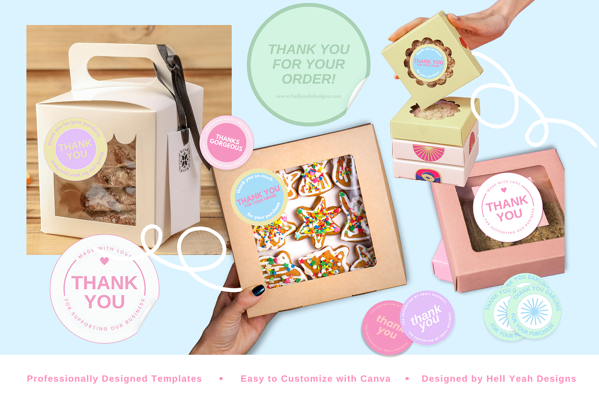 Pretty Pop Round Sticker Templates, a Stationery Template by Hell Yeah Designs (Photo 4 of 7)