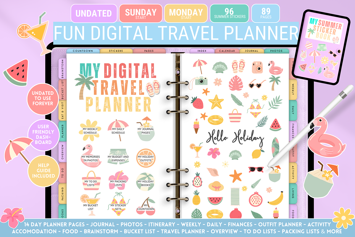 Fun Digital Travel Planner, a Templates & Theme by SunshineStudioBoutique (Photo 7 of 8)