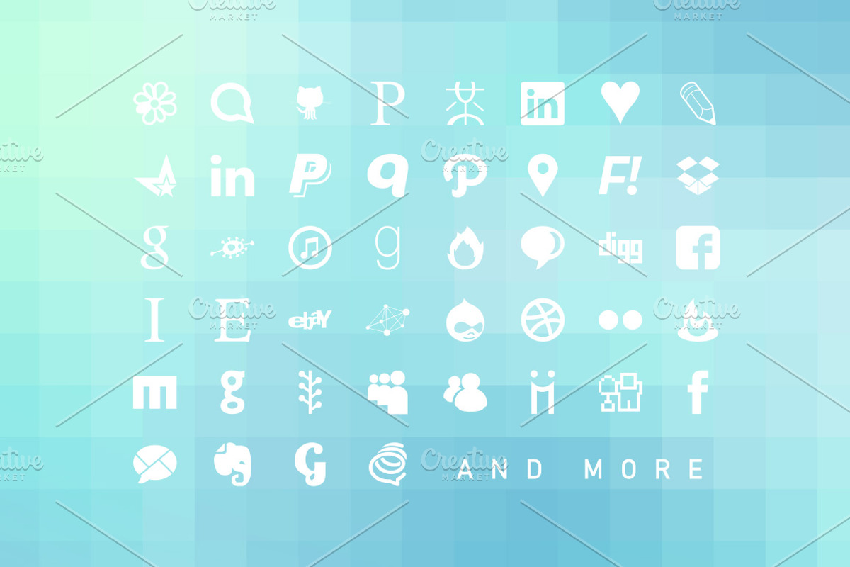 (SALE) Simple Social Icons Web Font preview 3