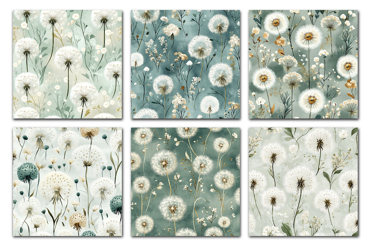 Dandelion Flowers Patterns, a Texture Illustration by Dream Creation (Photo 4 of 6)