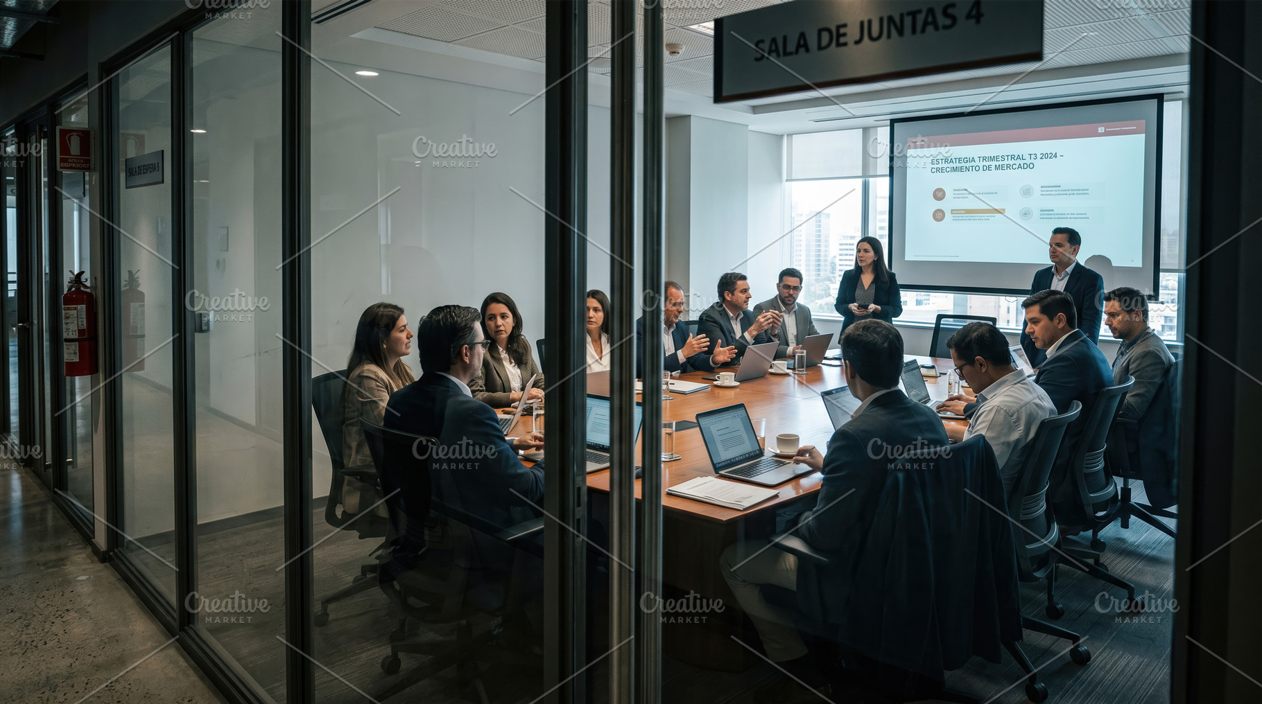 Corporate Strategy Meeting in Glass Boardroom, a Business Photo by Davizro's Market
