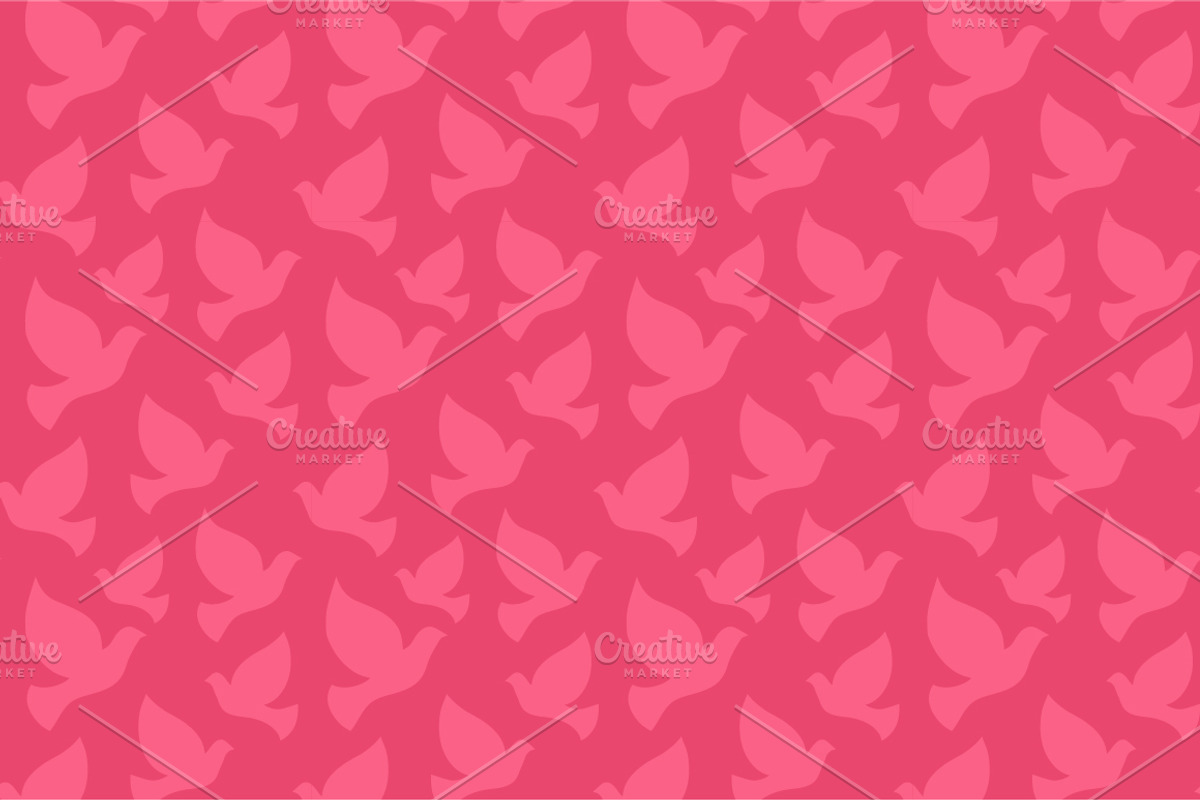 Flowers and dove seamless pattern preview 2